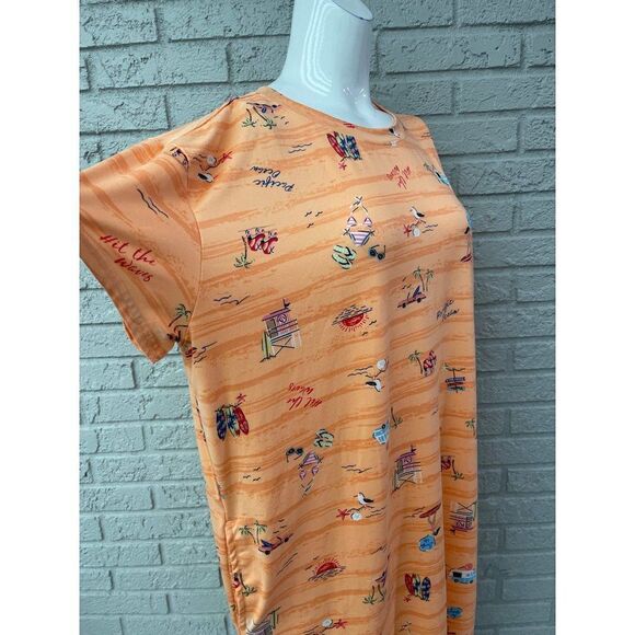 Joyspun Short Sleeve T-Shirt Lounge Dress with Pockets Size L / XL - Picture 7 of 10